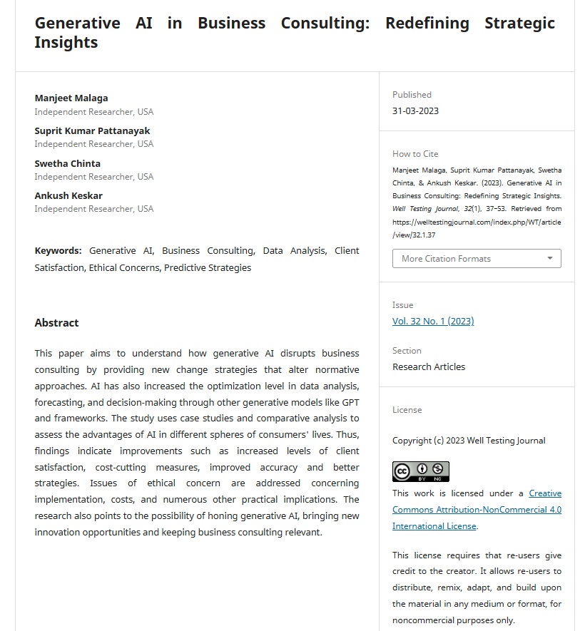 Article: Generative AI in Business Consulting: Redefining Strategic Insights